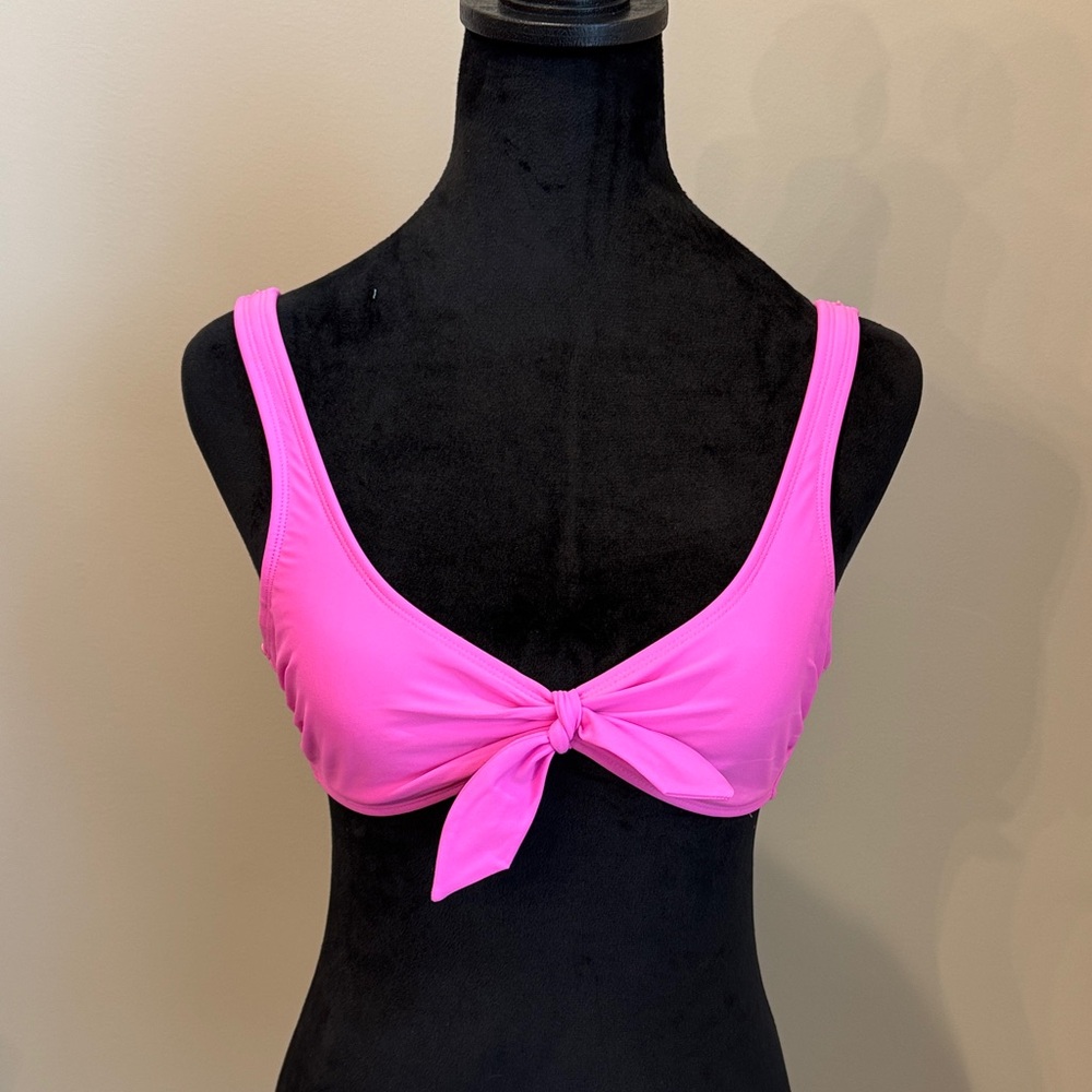 Pink Women's Tie-Front Bikini Top